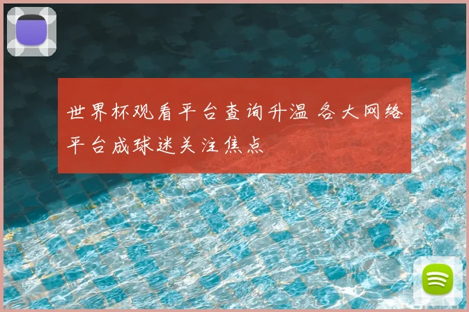 世界杯观看平台查询升温 各大网络平台成球迷关注焦点